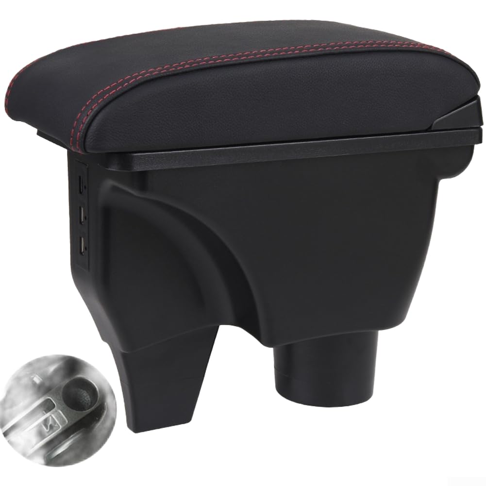 Microfaser Leder Armlehne Schwarz Rot Naht(A)