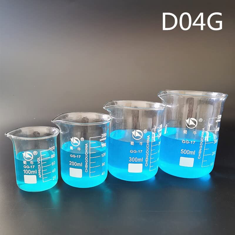 Fabrik Billig 1Set Lab Borosilikatglas Becherglas hitzebeständig Labware Becherglas Laborgeräte (Size : D06B)