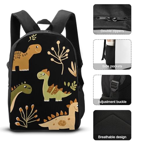 Dinosaurs Pattern Large Travel Backpacks Carry on Backpack Weekender Bag with 2 Storage Pockets for Men And Women3