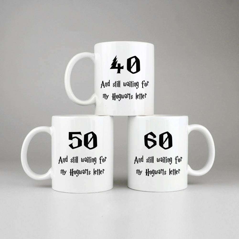 '30 and Still Waiting for My Hogwart' kubek z literami, prezenty na 30. urodziny dla mężczyzn, zabawny 1992 30-letnie prezenty urodzinowe 325 ml kubki do kawy dla niego, przyjaciela, taty, brata, męża