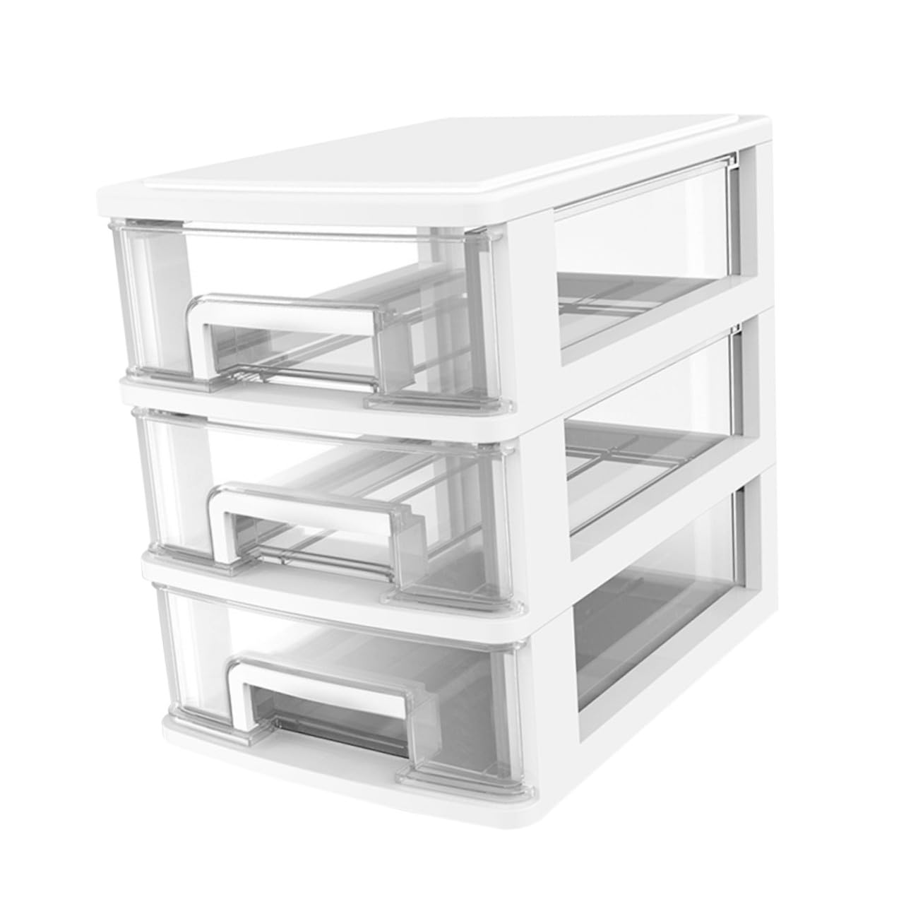 Boîte en plastique blanche TOPBATHY à trois couches rangement modulable