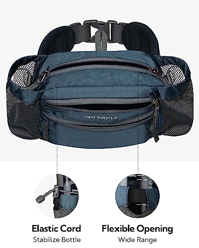 WATERFLY-Fanny-Pack-with-Water-Bottle-Holder-Waist-Pack-for-Men-Women-with-Multi-Pockets-Large-Capacity-Casual-Bum-Bag-for-Traveling-Casual-Cycling-Running-Hiking-Dog-Walking