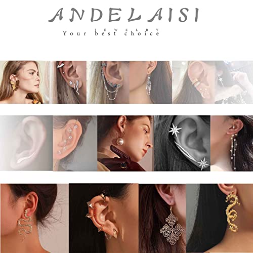 Andelaisi Punk Devil Dragon Claw Ear Cuff Earring Gothic Claw Cuff Earrings Gold Devil Claw Wrap Earrings Vintage Cartilage Ear Wrap Earrings For Women And Teen Girls #TOP6