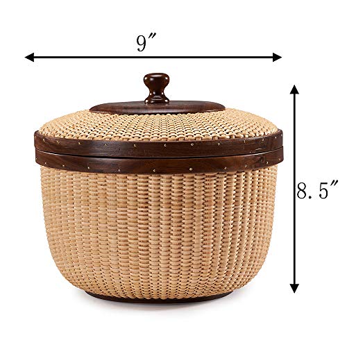 Teng Tian Lidded Home Storage Rattan Handicrafts Casual Style Circular Basket Rattan Baskets For Organizing Sewing Kits For Adults #TOP2