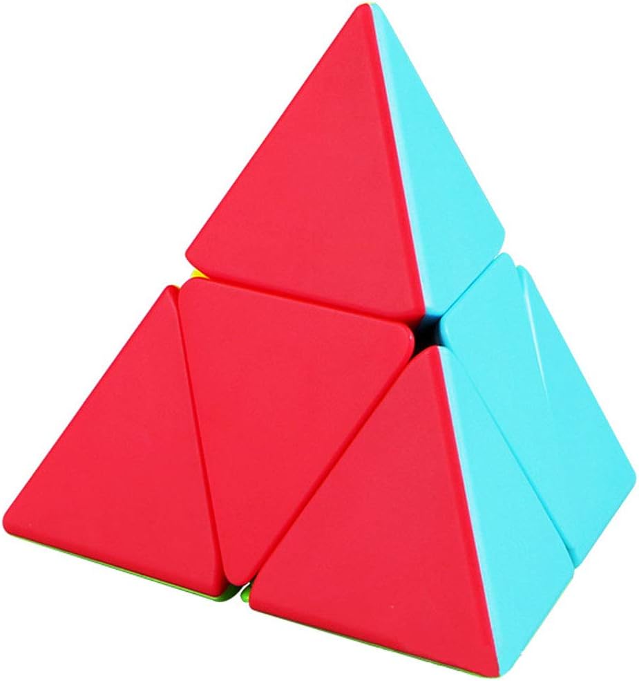 TANCH QIYI Pyramid Speed Cube 2X2 Stickless Triangle Magic Cube Puzzle Toy Colorful