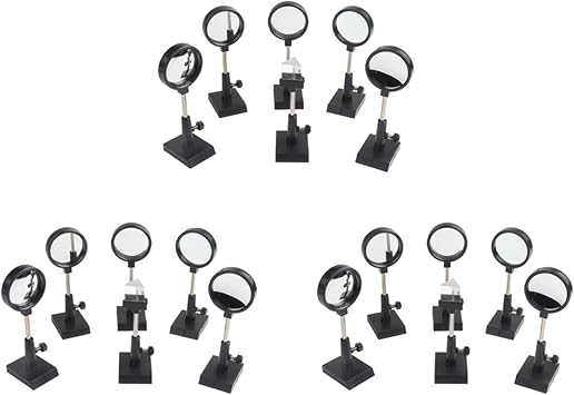 3 Set Physical Optics Experiment Set Convex Lens Concave Lens Triangular Prism Plane Mirror Convex Mirror Optical Lens