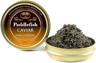 OVERNIGHT SHIPPING - OLMA American Paddlefish Black Caviar - Medium Grey Pearls, Smooth Flavor - 4.4 oz / 125 g