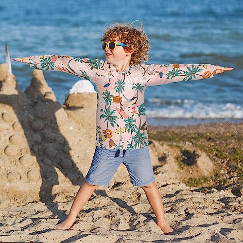 Image of CaTaKu Boys Swim Shirt Long Sleeve Rash Guard for Boys Toddler Rashguard Water Sun Shirt UPF+ 50 Swimwear