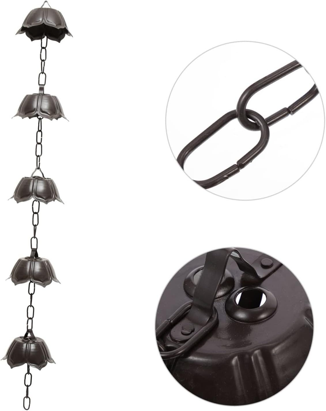 Hemobllo Unique Aluminum Rain Chain Decorative Gutter for Homes Functional for Water Drainage and Stable for Heavy
