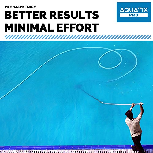 Aquatix Pro Pool Vacuum Head With Wheels & Hose Adapter, 14" Professional Grade, Aluminium Handle, 12 Weighted Plates, Stainless Steel Balls, 5.7Lbs Flex Swivel Swimming Pool Head With Bottom Brush #TOP7