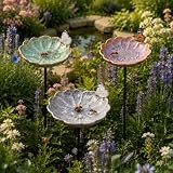 BienenträNke Keramik Blume,Floral Dish, Handgemachte BienenblüTen Keramik,Butterfly Drinking Basin,Garden Pollinator Feeder,FüR Garten, Hof, Terrasse (3PC-B-Lotusblüten)