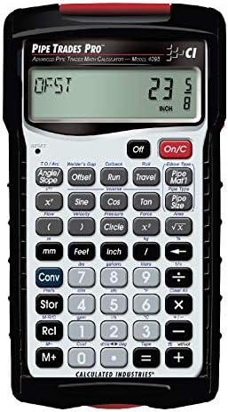 Calculated Industries 4095 Pipe Trades Pro Advanced Pipe Layout and Design Math Calculator Tool for Pipefitters, Steamfitters, Sprinklerfitters and Welders | Built-in Pipe Data for 7 Materials , White