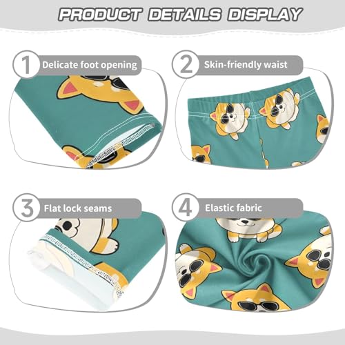 Girls' Leggings Children's Yoga Pants Skinny Printed Dance Corgis Comfortable 4T2