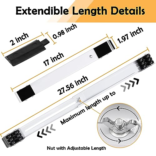 Image of Extendable Furniture Appliances Rollers, Mover Tools with 24 Roller & Brake Equipment for Heavy Washing Dryer Machine Refrigerator for Mobile Wheels Strong Base Stand Hold Up to 660 lb White