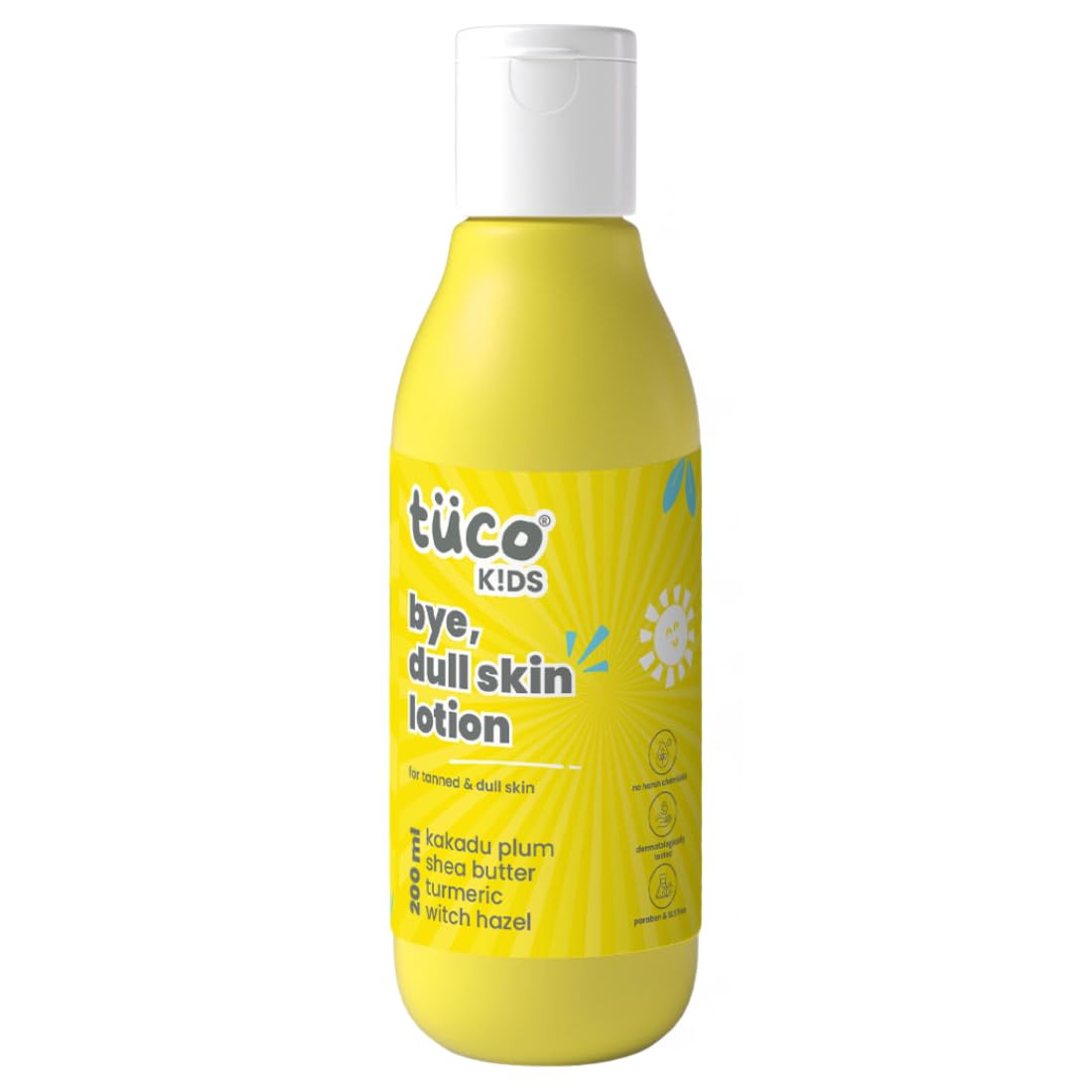 Tuco Intelligent Kids Daily Moisturizes Body Lotion for Dull Skin, With Turmeric, Kakadu Plum, Rosehip Oil, Paraben & Sulphate Free - 200ml (Pack of 1)