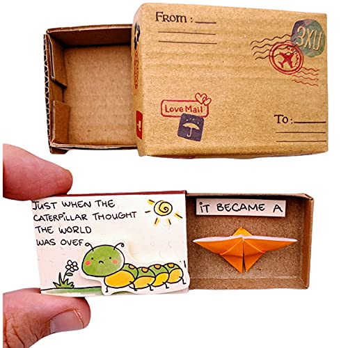 immi Origami Überraschung Mini Geschenk in der Box (Raupe/Schmetterling)