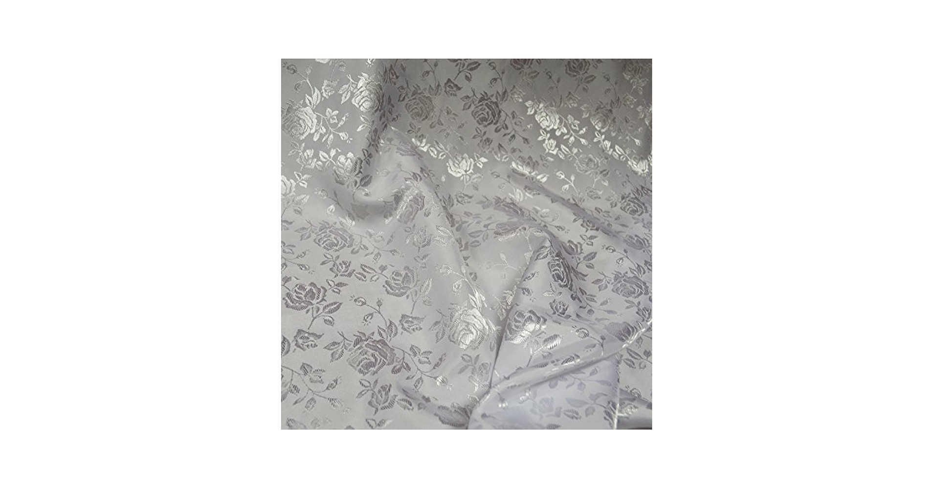 Amazon.com: White Satin Floral Jacquard Fabric 58 inches