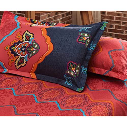 JQWUPUP King Duvet Cover Set, 3Pcs Vintage Ethnic Style Duvet Cover King Bed - Image 4