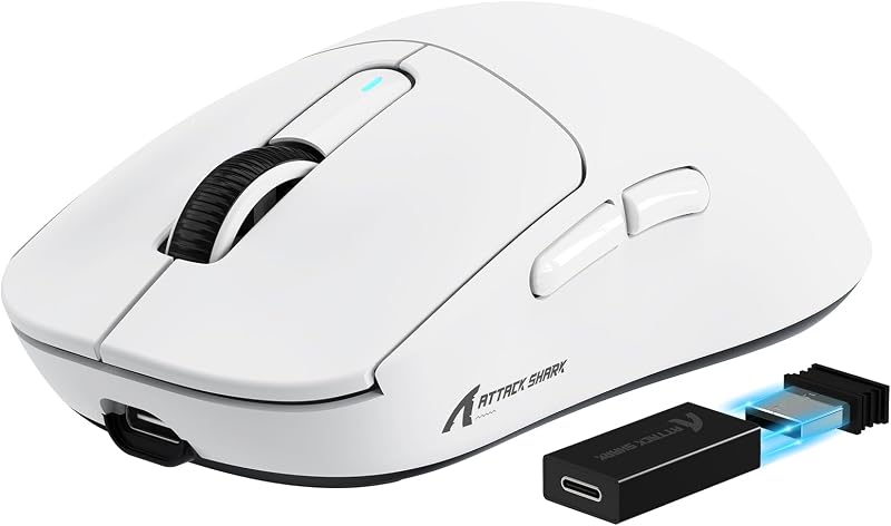 VGN GAMEPOWER Attack Shark X3PRO Vezeték Nélküli Gamer Egér, 59g Ultrakönnyű, 26000DPI, PixArt PAW3395, 4K/8KHz, 3 Csatlakozási Mód, 200 Órá