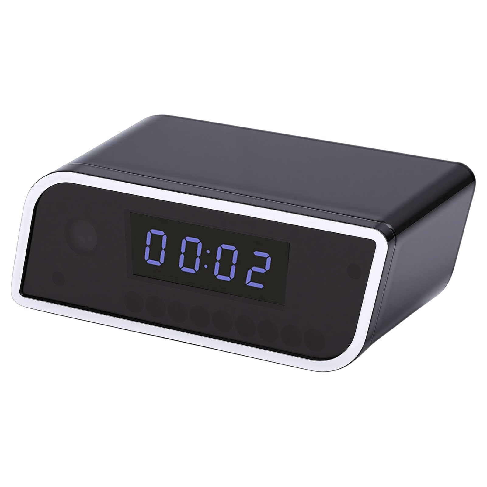 VBESTLIFE Orologio per Telecamera di Sicurezza, Orologio per Telecamera WiFi FHD, di Sicurezza Wireless per Interni con Display Dell'ora a LED, Visione Notturna, Rilevamento del