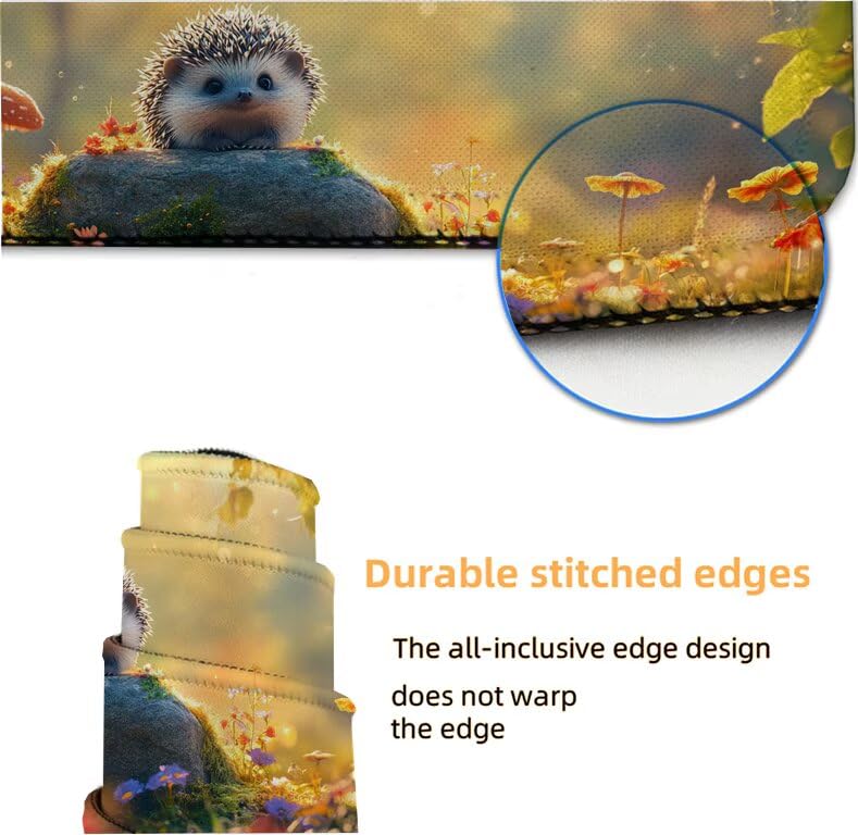 Grand Tapis Souris Printemps Motif Hérisson Idée Cadeau Originale