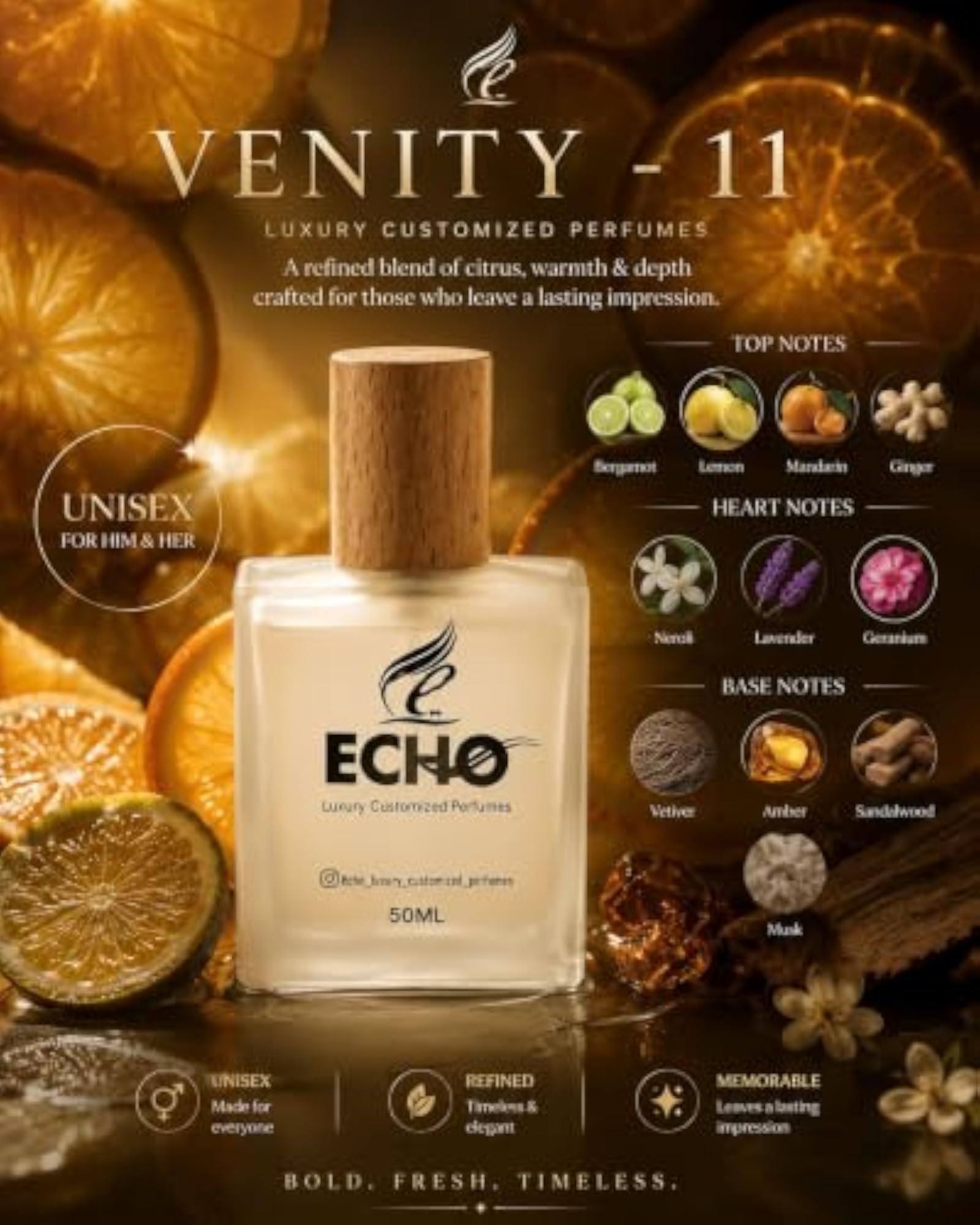 Luxury Customized Unisex Perfume, 50ml