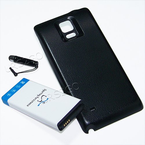 Long Lasting 11900mAh Extended Double Layer Battery Thicker Back Cover Stylus Compatible with AT&T Samsung Galaxy Note 4 SM-N910A Cellphone