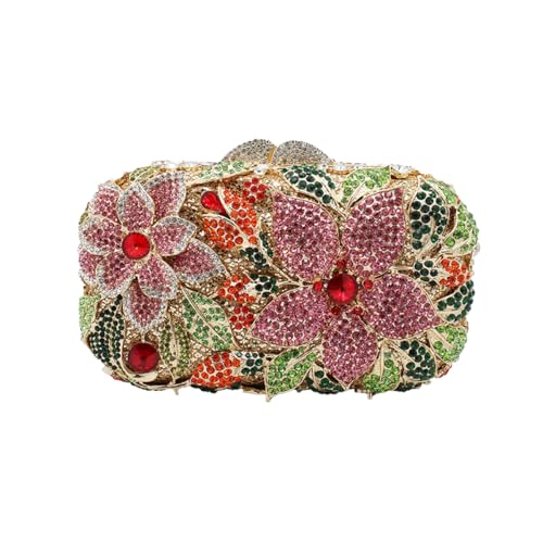 Image of Luxury Crystal Clutch Purse for Women Rhinestone Handbag Formal Party Evening Bag Sparkly Bridal Flower Purse