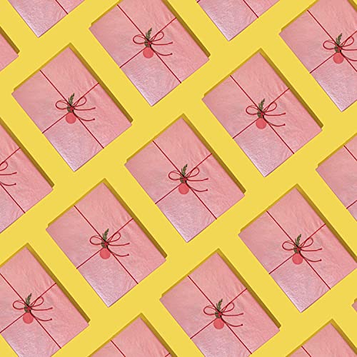 Image of Larcenciel Rose Gold Tissue Paper Bulk, 100 Sheets Metallic Gift Wrapping Paper and Art Supplies Perfect for Valentine's Day, Wedding, Mother's Day,20x14 inch