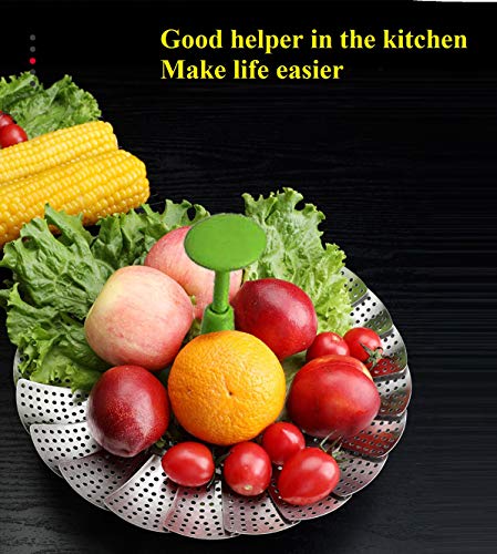 image for LTWQLing Vegetable Steamer Basket, Stainless Steel Folding Steamer Bas