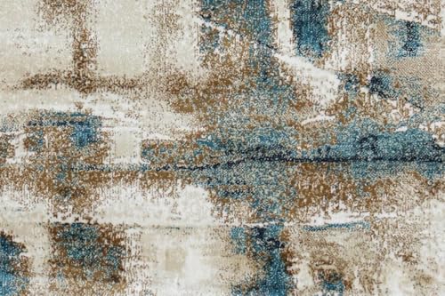 Image of Modern 4x6 Feet (120x180 CM) Silk Touch Carpet for Living Room | Washable Anti-Skid | Multicolor Abstract Art Pattern | Stain-Resistant Floor Rug for Drawing Room Hall