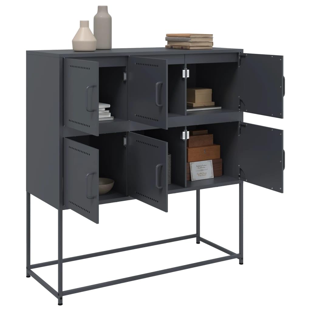 Hothingwell Buffet Acier Anthracite 100,5 x 39 x 107 cm