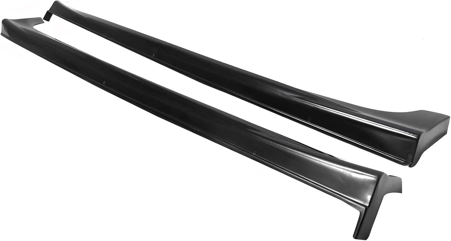 IKON MOTORSPORTS, Side Skirts Extention Compatible with 2012-2015 Honda Civic Sedan 4-Door, JDM Mug Style Polyurethane Urethane PU Unpainted Black Rocker Panel Splitter Side Underbody Spoiler