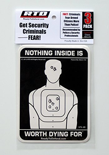 3-Pack - Nothing Inside is Worth Dying for® - Window Decal/Stickers - 3.75" x 5" - #1 Crime Deterrent