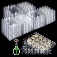 ZOFUN 150 Stück Wachteleierschachteln, 12 Gitter Eierkarton Plastik, Wachtelei-Kartons Transparente Wachtelei Schachteln Wachteln Eierschachteln PVC Eier Aufbewahrungsbox für Wachteleier