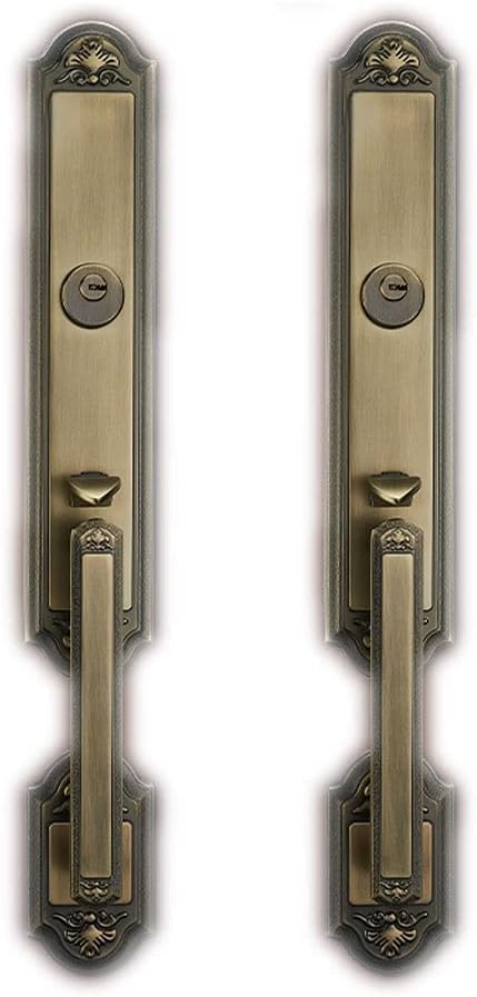 Door Knob Lever Villa Double Door Lock Door Levers Indoor Luxury Door Handle with Key for Bedroom Or Bathroom Courtyard Door Lock with Handle (Color : A Type Double Door)