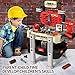 Deejoy Kids Toy Bench with Realistic Tools and Electric Drill, 79 Pcs Realistic Toy Tools with Clothes, Toddler Learning Bench Gift for Boys & Girls Age 3-5 (Yellow) 32x26.6x14.4 in