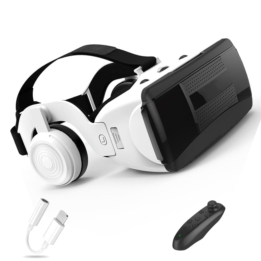Okulary VR, zestaw słuchawkowy z wirtualnej rzeczywistości, zestawy słuchawkowe VR obsługujące Android i IOS, połączenie Bluetooth do iPhone 13 Pro Max/13 Pro/12/11, do Samsung Galaxy S21, Huawei, Xiaomi