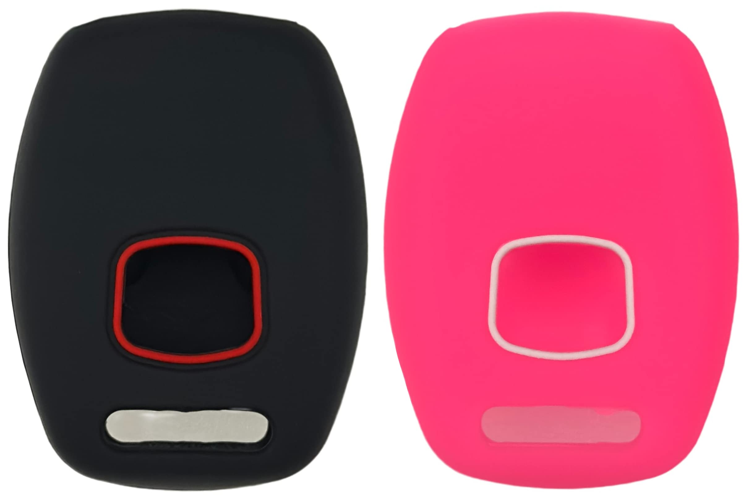 Silicone Key Fob Cover For Honda Civic, Accord, CR-V, Pilot, Element - Blue & Red Set With Keyrings