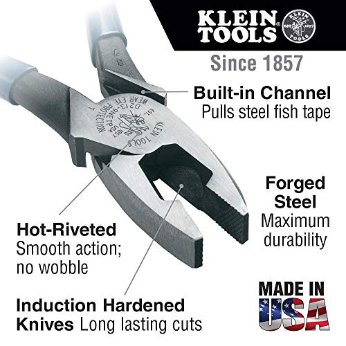 Klein Tools J2000-9Netp 9-Inch Journeyman Wire Pulling Pliers Heavy Duty Side Cutting #TOP1