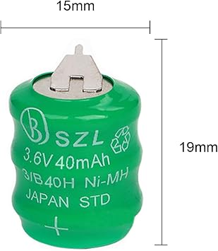 2 Pack 3.6V 40mAh Ni-MH Battery for Varta 3/V40H 55608303012 PLC CNC Chip Data Power Supply 2 Pin