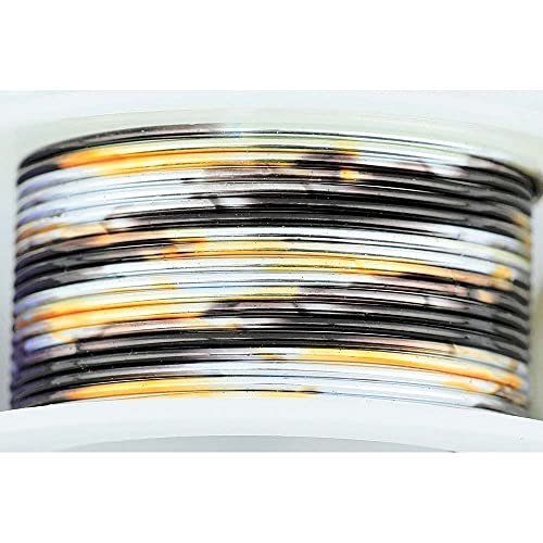 Artistic Wire, 22 Gauge / .64 mm Tarnish Resistant Colored Copper Craft Wire, Multicolor Silver, Gold, Black, 6 yd / 5.5 m,AWD-22-82-06YD