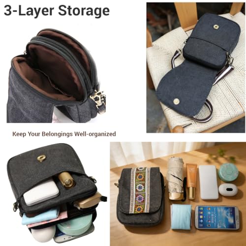 Image of Goodhan Embroidered Crossbody Bag Phone Bag Small Boho Purses for Women