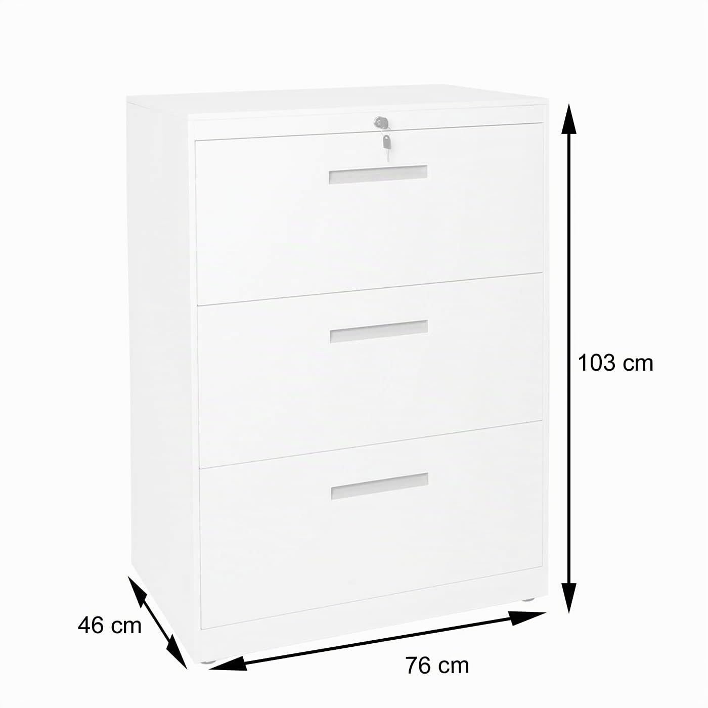 Mendler Hängeregisterschrank HWC-A10AM - 103x76x46cm weiß | Aktenschrank, Büroschrank, Stahlschrank, A4, abschließbar