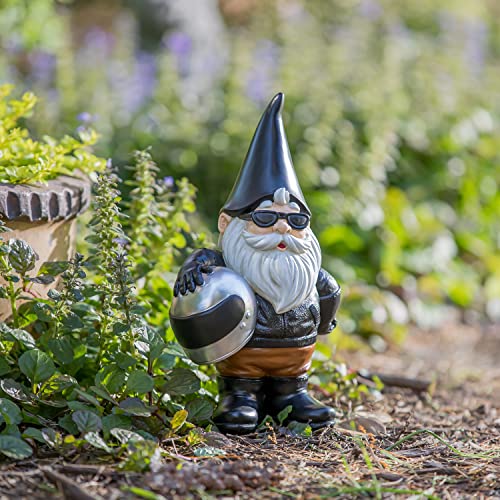 Evergreen Motorcycle Biker Gnome Garden Statue | Weatherproof Indoor And Outdoor | Decor For Home | Gift For Fathers Day | 10 Inch Tall | Leather Jacket #TOP3