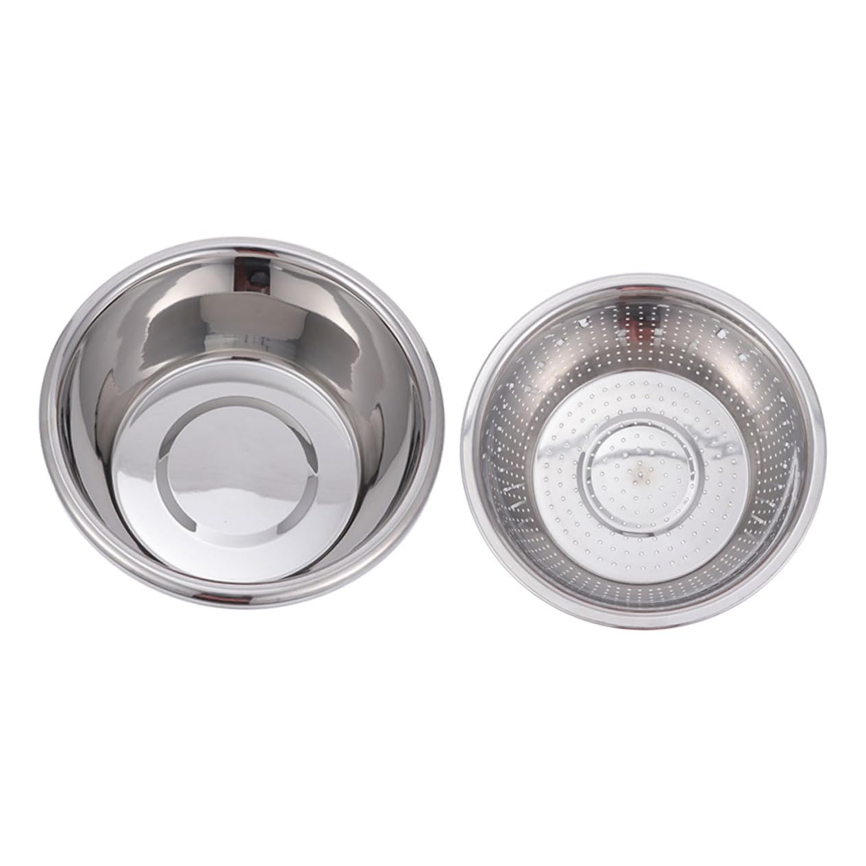 Hemobllo Set Scolapasta in Acciaio Inox a Doppio Strato Fori Fini e Rete Interna, Ciotola Multifunzione per Lavare Frutta e Verdura, Portatile per Cucina Indoor e Campeggio