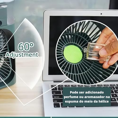 Ventilador Portátil de Mesa Mini Ar Condicionado Umidificador Climatizador com Tanque de água De 600