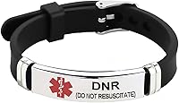 Vista 22 de TGLS Pulsera de identificación de alerta médica roja para mujeres y hombres de emergencia de primeros auxilios de alerta sanitaria grabada con láser