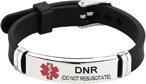 Miniatura 22 de TGLS Pulsera de identificación de alerta médica roja para mujeres y hombres de emergencia de primeros auxilios de alerta sanitaria grabada con láser
