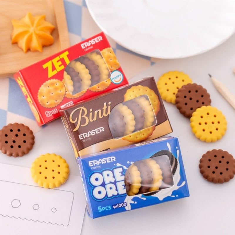 Amazon | かわいい クッキー型 消しゴム 5枚 箱入り ビスケット お菓子